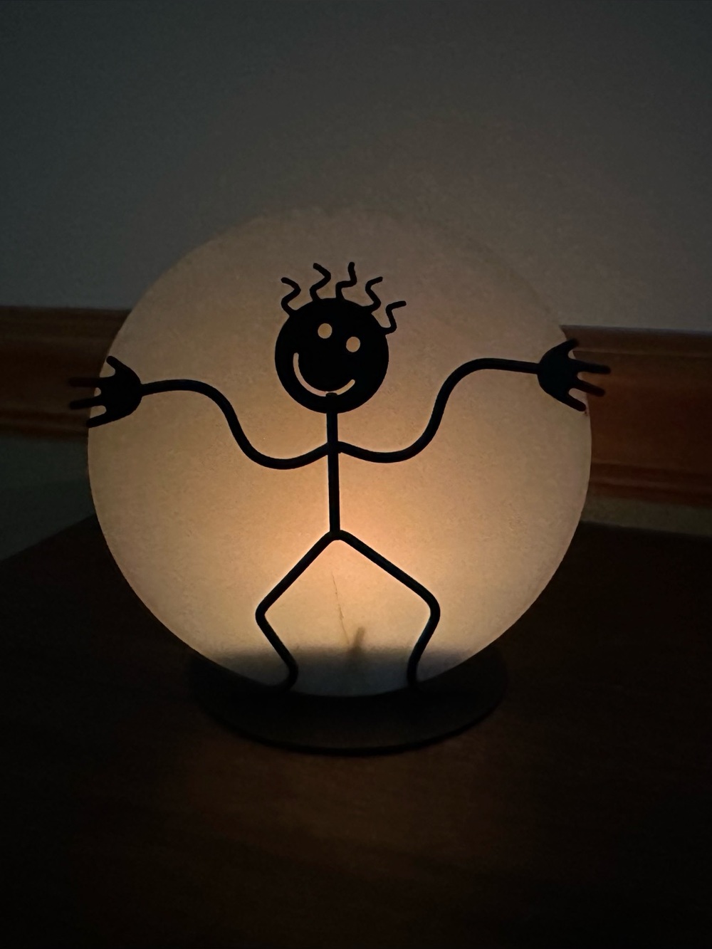 Flame And Glow Stick Man Tea Light
Holder